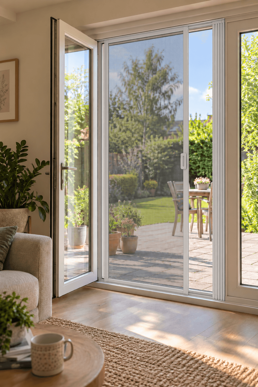 Insect Screen white Pleated Patio Screen